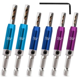 K Kwokker Upgraded Self Centering Drill Bit Set 1/4" Hex Shank VIX Bit, 5/64" 7/64" 9/64" Center Drill Bit Set Colorful Hinge Drill Bit Set for Metal Wood Cabinet Door Window Aluminum Stainless Steel