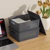 Taysisiter 13 Quart Plastic Storage Baskets with Lid, Weave Organizing