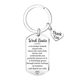 Work Bestie Keyring Thank You Gifts for Coworker Leaving Go Away Gifts for Coworker Retirement Farewell Presents for Colleagues Employees