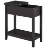 HOMCOM Modern Freestanding Countertop Side Table with Swing Hinge Storage Compartment
