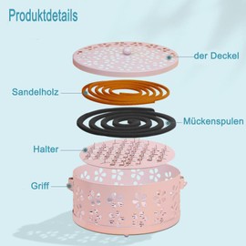 ZHAKKE Portable Mosquito Spiral Holder with Brush Mosquito Coil Holder for Home Office Camping Outdoor