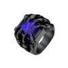 Bestyle Mens Black Ring Gothic Demon Evil Dragon Claw Blue