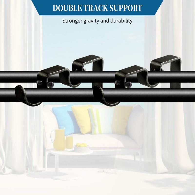 Anndason Heavy Duty Curtain Rod Brackets Double Curtain Rod Brackets