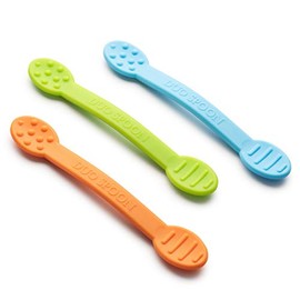Herramientas de terapia de motor oral Duo Spoon de Special Supplies, paquete de 3, estimulación texturizada y tratamiento de entrada sensorial para bebés, niños pequeños o niños, silicona libre de BPA