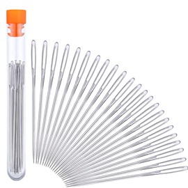 Large Eye Sewing Needles, 2.05-inch Sewing Sharp Needles, Needles for Sewing, Leather Needle Embroidery Thread Needles with a 3.3-inch Plastic Bottle(23 PCS)