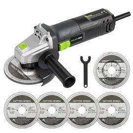 GALAX PRO Electric Angle Grinder,Equipped with 4.0 Amps Motor with 750W Max Output Power,4-1/2 inch Corded Angle Grinder 12000RPM with Cutting & Grinding Wheels,Flap Disc and Auxiliary Handle