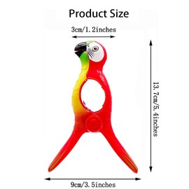 CAVLA 2 Pcs Beach Towel Clips, Lounge Chairs Clips, Parrot Towel Clips for Beach Chairs, Strong Towel Clips for Keep Your Cloth or Towel from Blowing, Cruise Beach Patio, Pool Accessories