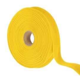 YELARXI Double Fold Bias Tape for Sewing, Quilt Binding Cotton Bias Tape Double Fold 1 Inch 25 Yards Fit for Hemming Seaming DIY Crafts Piping - (Yellow)