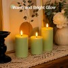 Vtobay LED Flameless Candles with Candle Grease,Vertical Stripe Battery Operated