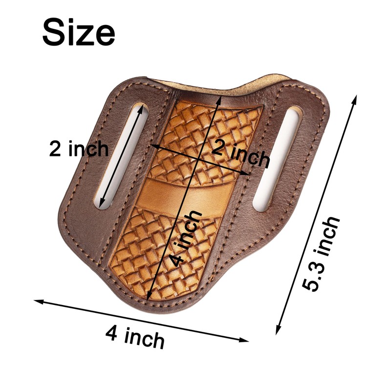Leather Knife Sheath for Belts,Fits Folding Knife Sheath(Brown)