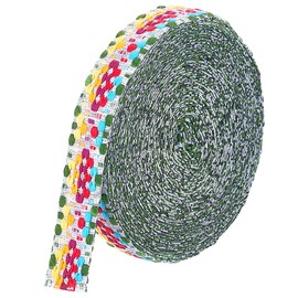 BENECREAT 10.94 Yards Colorful Polycotton Jacquard Webbing, 1 inch Wide Thickened Square Pattern Woven Jacquard Ribbon Heavy Webbing Strap for Bags, Arts and Crafts
