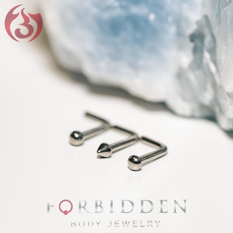 Forbidden Body Jewelry 18g Titanium Spike Top L-Shape Nose Stud