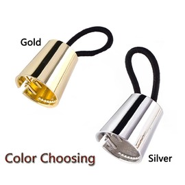 2Pcs Metal Circle Hair Cuff Punk Elastic Hair Band Hairs Ties Elastic Ponytail Holder Rope Accessory Hairs Jewelry for Women Girls (Gold + Silver)