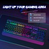 RisoPhy Gaming Keyboard, 104 Keys All-Metal Panel, Rainbow LED Backlit