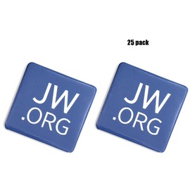 Jw.org1.5 Pin Back Buttons - Jehovah's Witnesses Button, 25 Pack Square