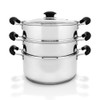 CONCORD 10" Stainless Steel 3 Tier Steamer Steaming Pot Cookware