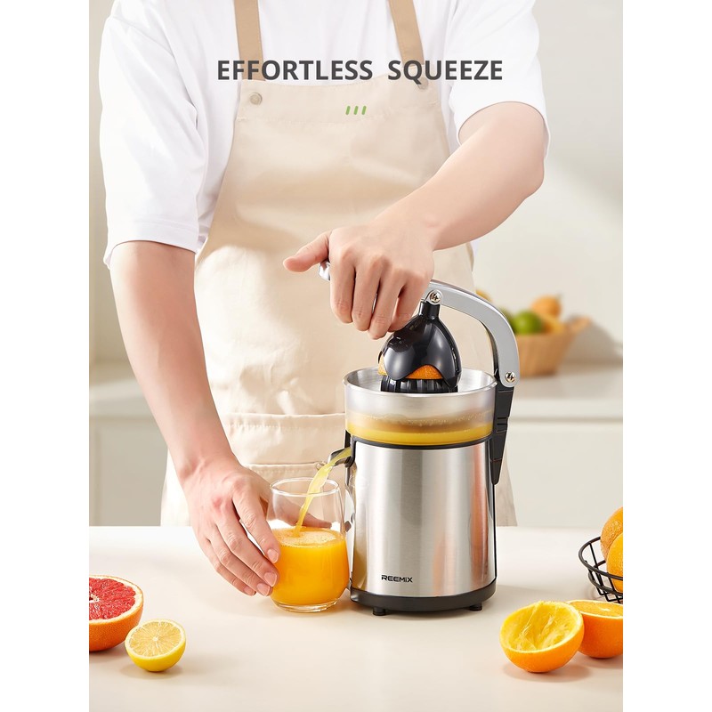 Reemix Electric Citrus Juicer - Orange, Lemon, Grapefruit Juicer with