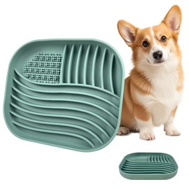 Silicone Cat Slow Feeder Bowl – 3-Zone Puzzle Design to Slow Eating, Dishwasher Safe, Non-Slip Base Pet Slow Bowl for Large Cats & Small Dogs(Green,1.5Cup)