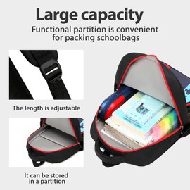 EINSZ School Backpack For Boys bookbag Game Backpack For Kids Junior High School Primary School Boys Backpack (Red&blue), Large