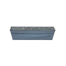 ACHLA Designs Galvanized Steel Flower Box Planter, Nantucket Blue, Small