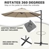 Devoko 10ft Solar LED Patio Umbrella, Round Cantilever Outdoor Umbrella