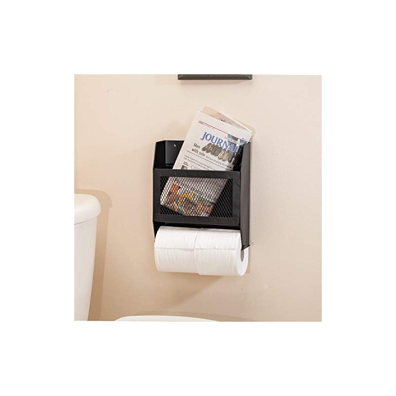 Metal Double Toilet Paper Holder with Organizer