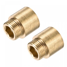 sourcing map Brass Extension Pipe Fitting 20mm G1/2 Female to G1/2 Male Thread Reducer Coupling Adapter Connector Pack of 2