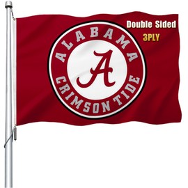 Alabama Flag 3x5 Outdoor Double Sided Heavy Duty Durable Polyester 3 Ply Alabama AL State Flags With 2 Brass Grommets 4 Rows Stitched 3X5 FT