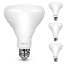 Feit Electric BR30 LED Light Bulbs, 65W Equivalent, Non Dimmable, 10 Year Life, 650 Lumens, 5000K Daylight, E26 Base Recessed Can Light Bulbs, Flood Light Bulbs, Damp Rated, 3 Pack, BR30/850/10KLED/3