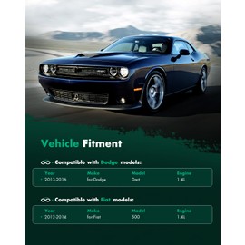 SCITOO Alternator Fits for Dodge for Dart 1.4L 2013-2016,for Fiat for 500 1.4L 2012-2014 12V 140Amp CW 5-Groove Pulley High Output Alternator 104211-8000