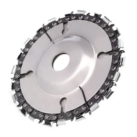 Walfront 4 Inch 22 Teeth Chain Disc, Wood Carving Disc Woodworking Angle Grinder Accessories Woodslotting Saw Blade