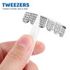 HEALLILY Teeth Grills Set Silver Plated Teeth Grillz Rhinestone Teeth