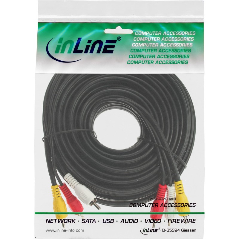 InLine® 2m 3x RCA Male to Male AV Cable