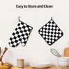 Lukbfall Black White Checkered Print Oven Mitts and Pot Holders
