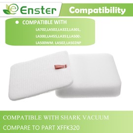 LA502 Foam and Felt Filters Set for Shark Rotator Navigator Lift-Away ADV DuoClean Upright Vacuum LA300 LA322 LA401 LA700 LA702 LA500WM LA360 LA362, Replaces Part # XFFK320 (3 Pack)