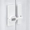 INIRET White 180 Degree Barn Door Lock,3 Digit Password Keyless,Mechanical