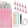 Nail Art Tools, 15 PCS Nail Art Brushes, 5 PCS