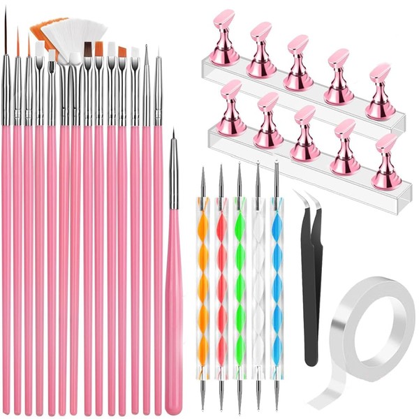 Nail Art Tools, 15 PCS Nail Art Brushes, 5 PCS