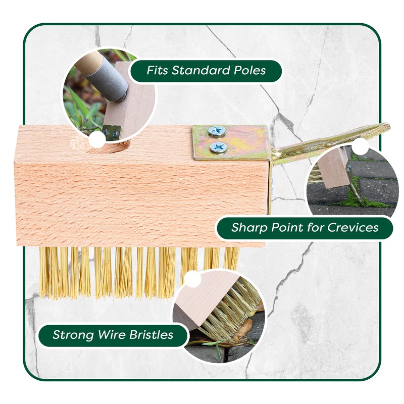 SCRUBIT Moss & Weed Remover Wired Grout Cleaner Brush, Great