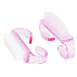 10 Pieces Nail Brush Set with Handle Grip, Nail Cleaning Brushes for Cleaning Fingers and Toes, Manicure Pedicure Soft Dust Removal Nail Art Accessories (pink)