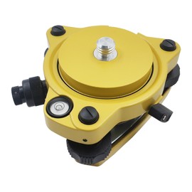 Surveying Three Jaw Tribrach with Optical Plummet & Carrier Fixed Adapter, 5/8x11 Male Thread Screw Mount for GPS GNSS RTK Prism Pole Total Station (Yellow)