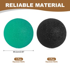 PATIKIL Hand Exercise Balls, 2 Pcs Squeeze Balls Stress Ball for Adults Grip Strengthening Occupational Equipment for Finger Wrist Strength, Green/Black