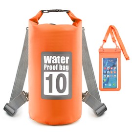 Artmitz 10L wasserdichter Dry Bag mit Handytasche und doppeltem Schultergurt – Wasserdichter Rucksack für Reisen, Angeln, Radfahren, Kajakfahren, Schwimmen, Bootfahren und Strand