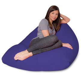 Big Squishy Bean Bag Cover Only Lounge - Soft, Stretchy, Squishy Comfort with Removable Washable Cover, to add EPS Bead Refill Filling and Liner - Perfect for Gaming & Relaxing - Twist - Purple