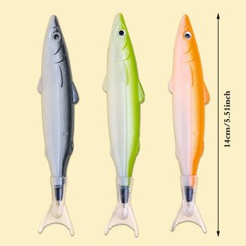 JKJF Pack of 6 Fish Forming Gel Pen Fish Rollerball Pens Marine Series Ink Gel Pen for School Office Stationery - 0.5mm Black