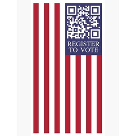MAGNET American Flag QR Register to Vote Magnetic Vinyl Car Bumper Sticker 5"