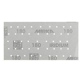 Mirka Iridium Premium Sandpaper 93 x 180 mm Velcro 45-Hole Grain 220 Pack of 50 / for Sanding Paint, Spatula, Primer, Wood, Steel, Mineral Materials, Plastic