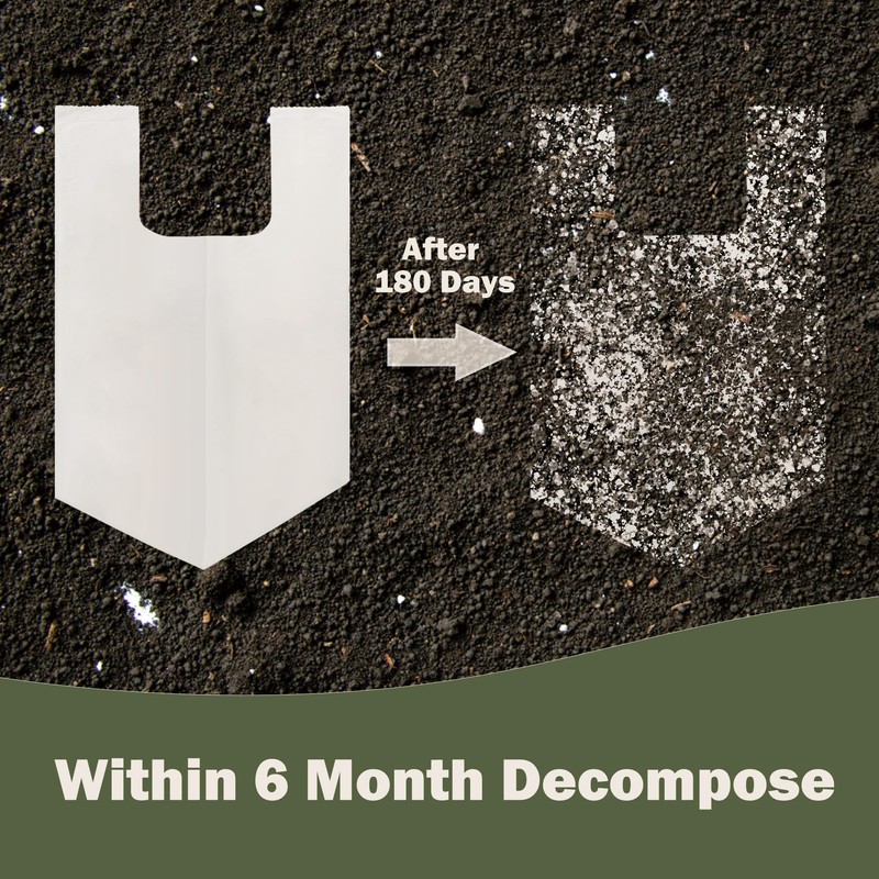 JENCENBIO Compostable Bin Liners with Carry Handle, 20 Litres, Extra