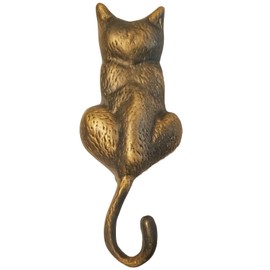 Anatolica Cat Door Knocker Solid Brass 6.11 inches (Antique Bronze)