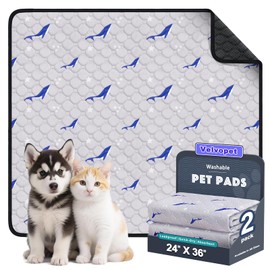 Velvopet Washable Pee Pads for Dogs, 2 Pack Puppy Pads, Super Absorbent & Leakproof with Anti-Slip Bottom for Dog Training, Crates, Car, Pet Pee Pads, and Furniture Protection,24"x36"